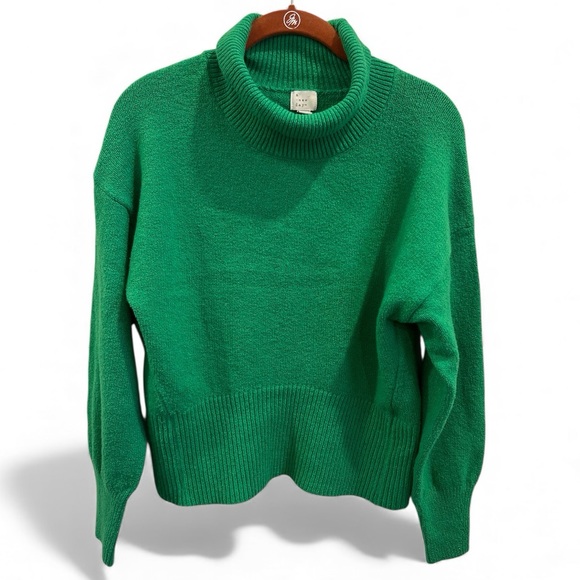 a new day Sweaters - A New Day Green Cowl Neck Chunky Knit Sweater Women’s XS Cozy Winter Pullover